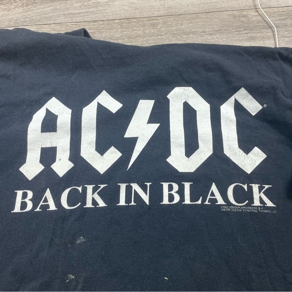 Vintage Y2K 2003 AC/DC Rock Music T Shirt Short Sleeve Large Anvil Back In Black - Picture 5 of 10